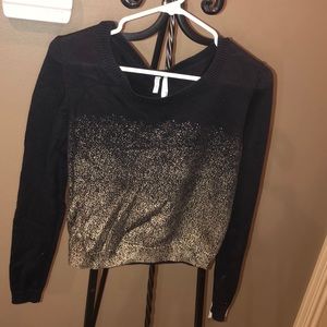 Black and gold cropped sweater